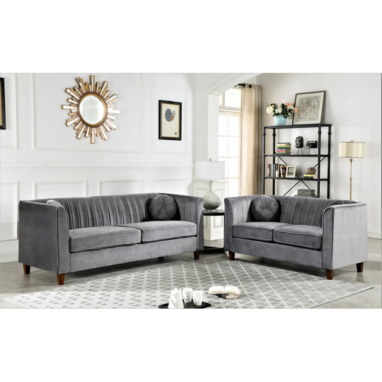 House of Hampton® Berkeley 2 Piece Velvet Living Room Set & Reviews